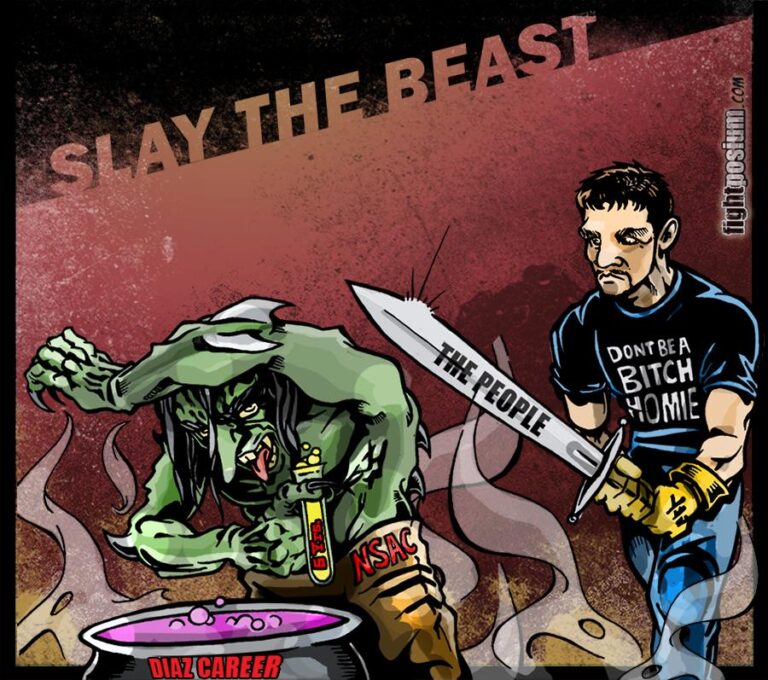 The People And Nick Diaz Slay The Beast;. The People And Nick Diaz Slay The Beast! Post author:fightposium Post published:September 28, 2015 Post category:MMA The Nick Diaz NSAC hearing is a prime example of a regulatory body abusing power